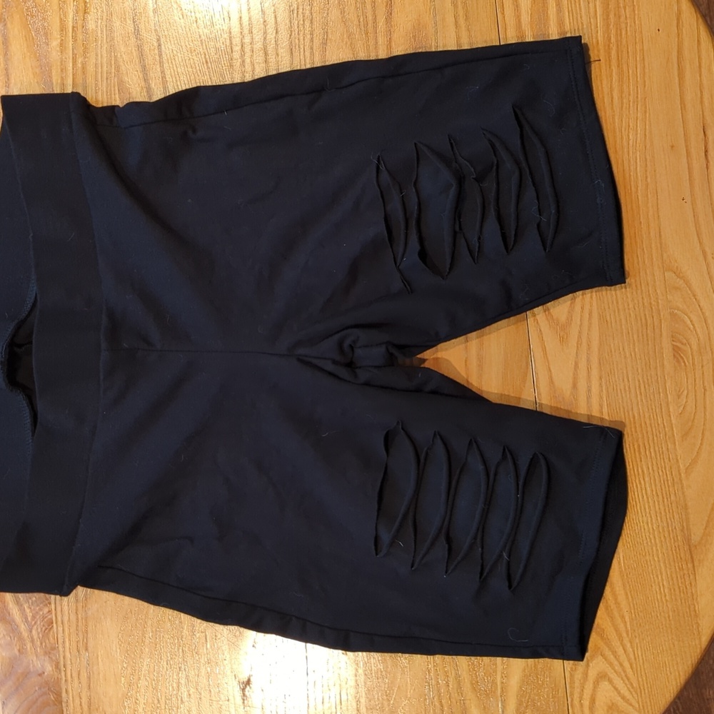 Torrid ripped bike shorts black